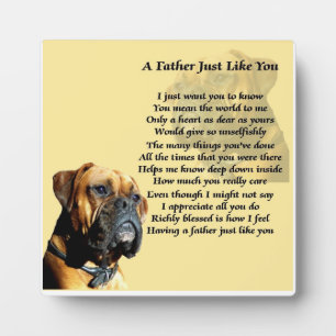 Photo Boxer Chien Père Poème Plaque