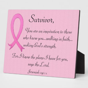 Photo Breast Cancer Survivor Plaque with bible fraîche