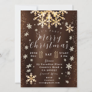 Photo Brown Gold Invitation Card