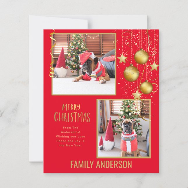 PHOTO BUDGÉTAIRE Carte de Noël ou de Fêtes Texte O (Devant)