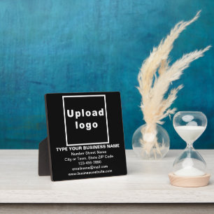 Photo Business Information on Black Square Plaque
