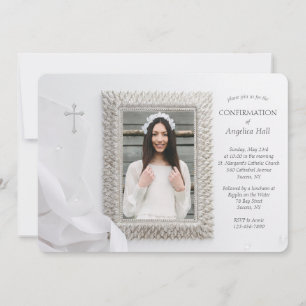 Photo Cadre Argent Invitation religieuse