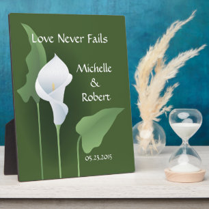 Photo Calla Lily de mariage Plaque personnalisée verte
