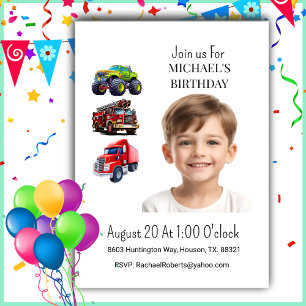 Photo Camion Boy Invitation Anniversaire