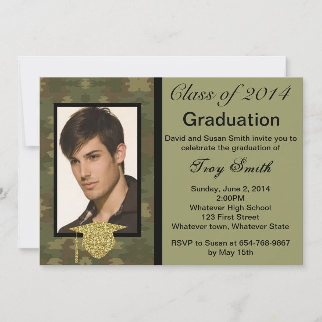 Photo Camouflage Graduation Invitation (Devant)