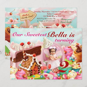 Photo Candy Land Invitations de fête d'anniversair