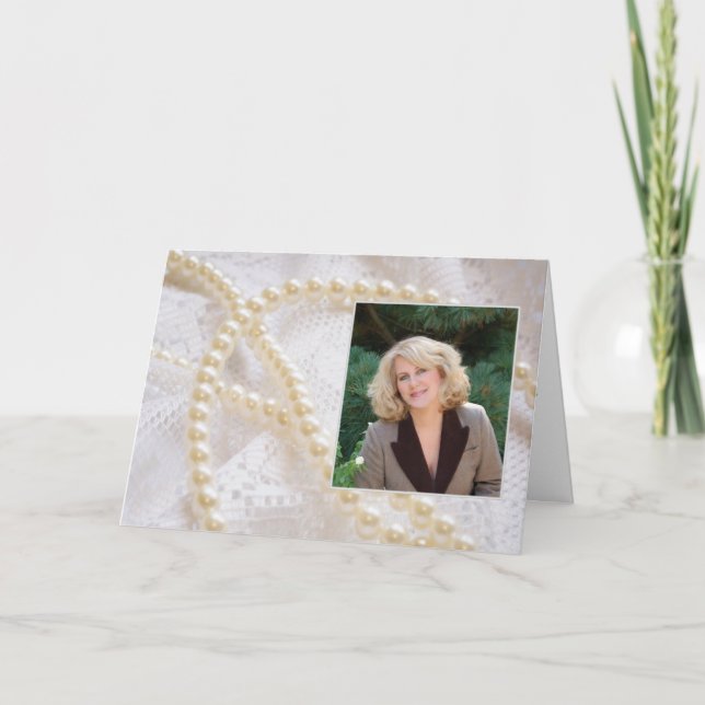 Photo Carte Anniversaire avec perles (Devant)