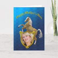Photo Carte de la fête des mères avec un cheval d'