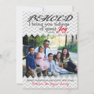 Photo Carte de Noël Bible chrétienne Verse chevron