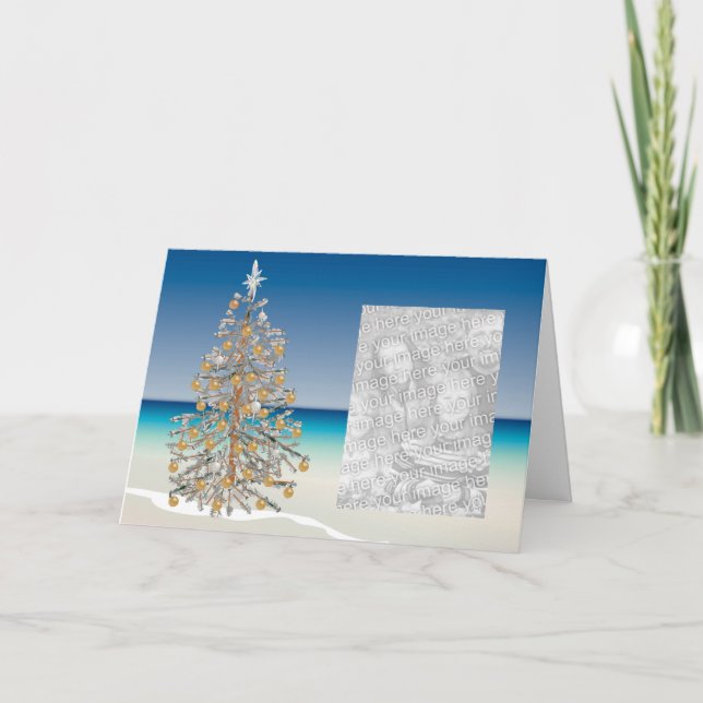 Photo Carte de Noël-Noël sur la plage (Devant)
