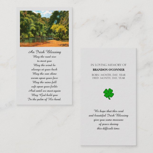 Photo Carte de prière commémorative Sympathy (Devant / Derrière)