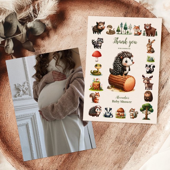 Photo Carte de remerciements du Baby shower des an (Créateur téléchargé)