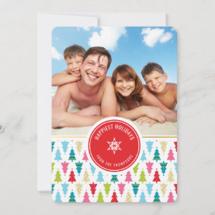 PHOTO CARTE DE VACANCES lumineux motif d'arbre de 