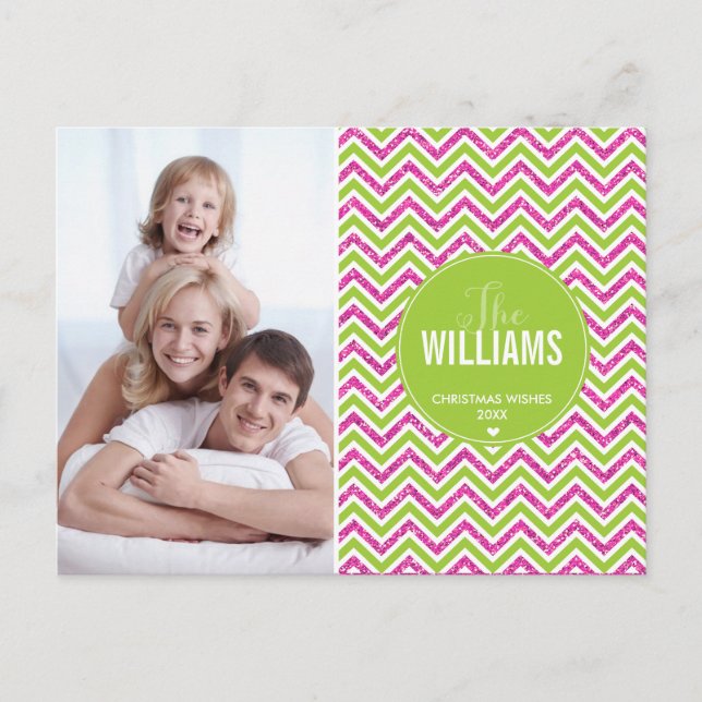 PHOTO CARTE VACANCES chevron parties scintillant r (Devant)