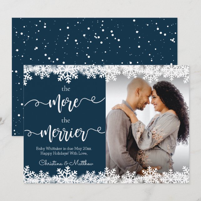 Photo Cartes de Faire-part de grossesse de Noël (Devant / Derrière)