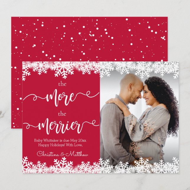 Photo Cartes de Faire-part de grossesse de Noël (Devant / Derrière)