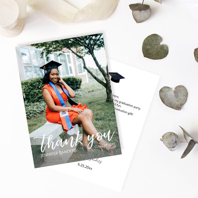 Photo Casquette Calligraphie Carte de remerciement (Créateur téléchargé)