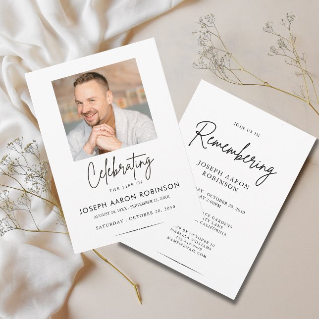 Photo Celebration of Life Funeral Memorial  Einladung (Von Creator hochgeladen)