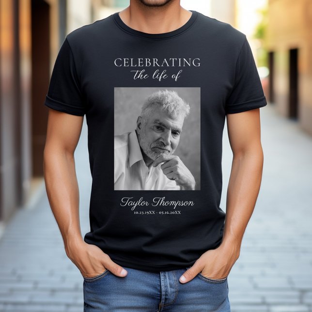 Photo Celebration of Life Memorial Black T-Shirt (Von Creator hochgeladen)