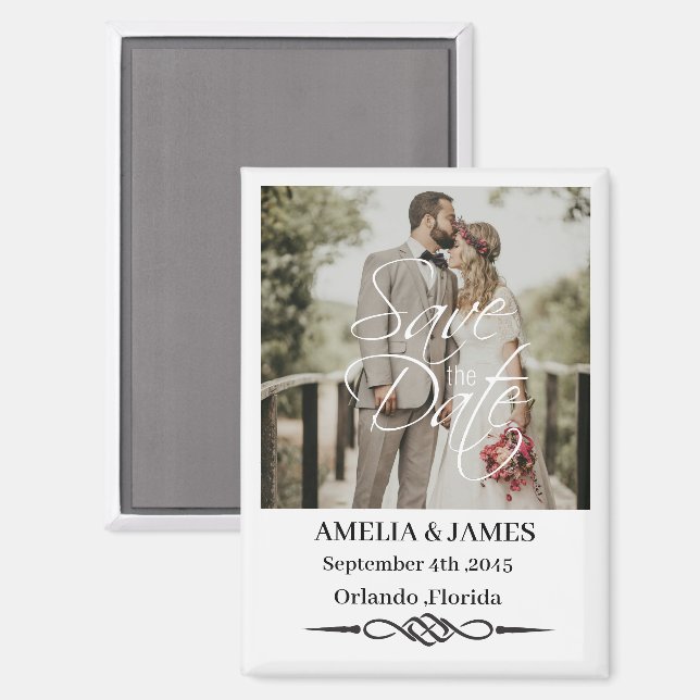 Photo Celtic Knot Wedding Save the Date Magnet (Vorderseite/Rückseite)