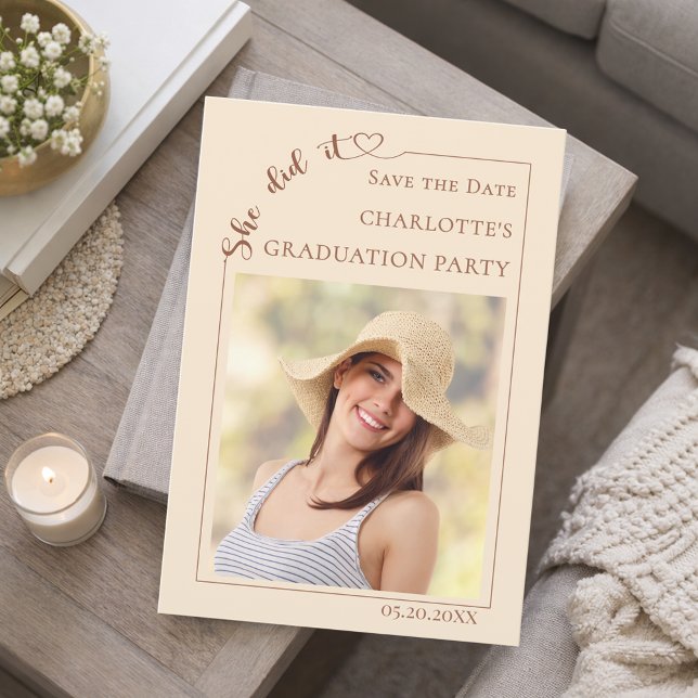 Photo Champagne Graduation party Save the Date (Créateur téléchargé)