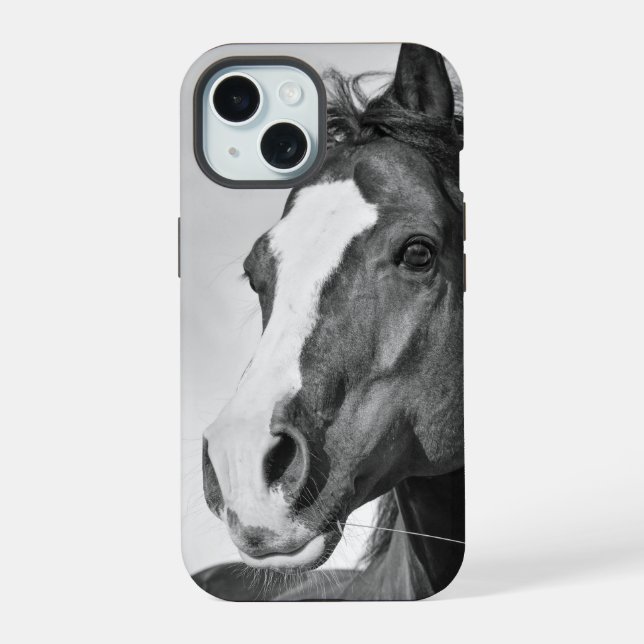 Photo Cheval noir et blanc Personnalisable (Verso)