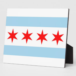 Photo Chicago Flag, Illinois State Plaque