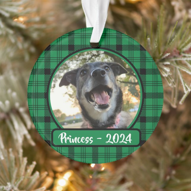 Photo Chien vert et noir plaqué Noël (Arbre)