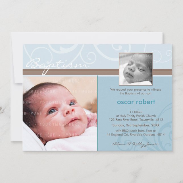 PHOTO CHRISTENING INVITATIONS :: caritatif 6L (Devant)