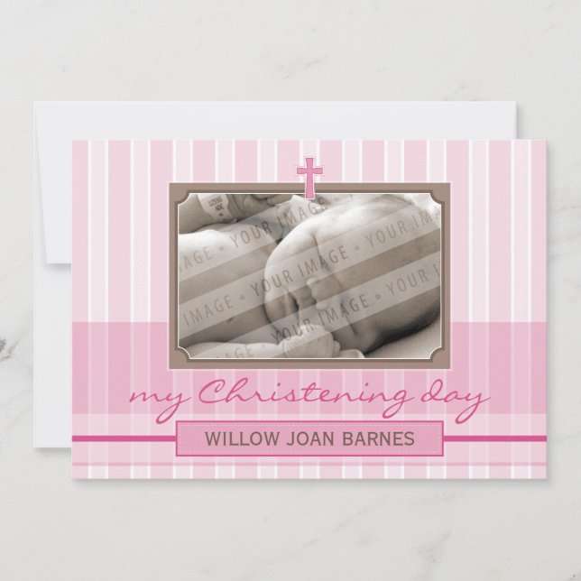 PHOTO CHRISTENING INVITATIONS :: élégamment 2L (Devant)