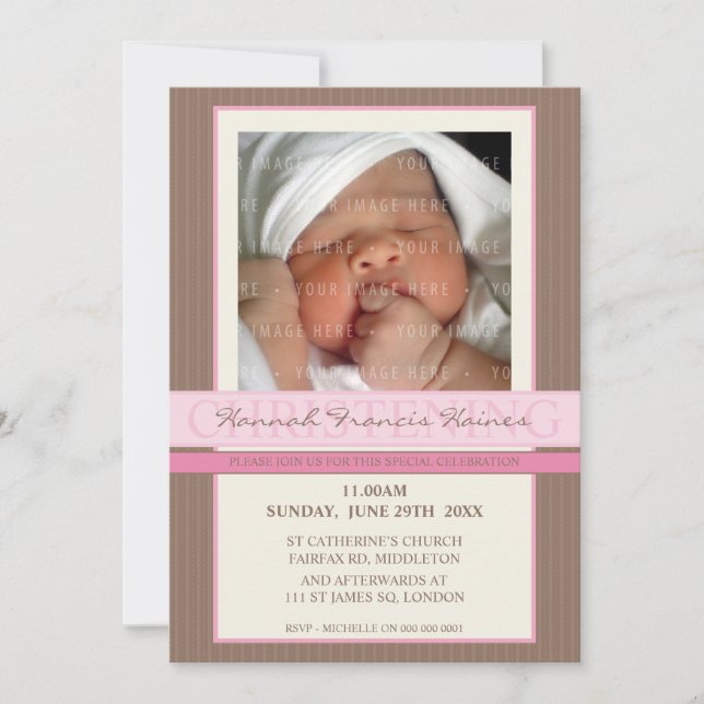 PHOTO CHRISTENING INVITATIONS :: élégance 2P (Devant)