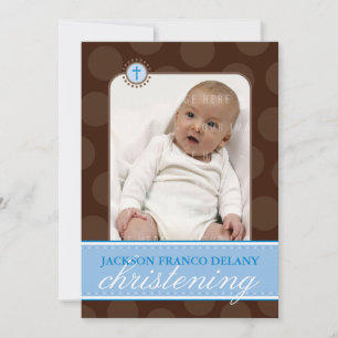 PHOTO CHRISTENING INVITATIONS :: polkadot 6P