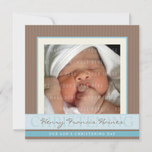 PHOTO CHRISTENING INVITES :: elegance 1SQ Einladung