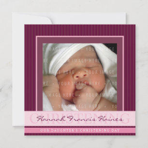 PHOTO CHRISTENING INVITES :: elegance 3SQ Einladung