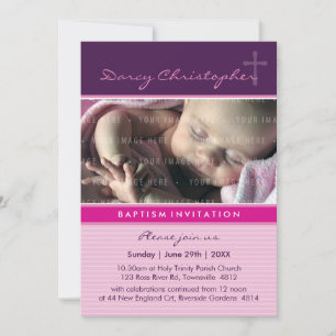 PHOTO CHRISTENING INVITES :: faith 3P Einladung