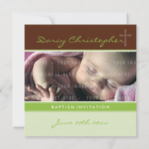 PHOTO CHRISTENING INVITES :: faith 7SQ Einladung