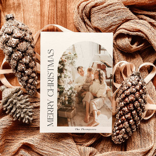 Photo Christmas Card Arched Photo Holiday Card Einladung