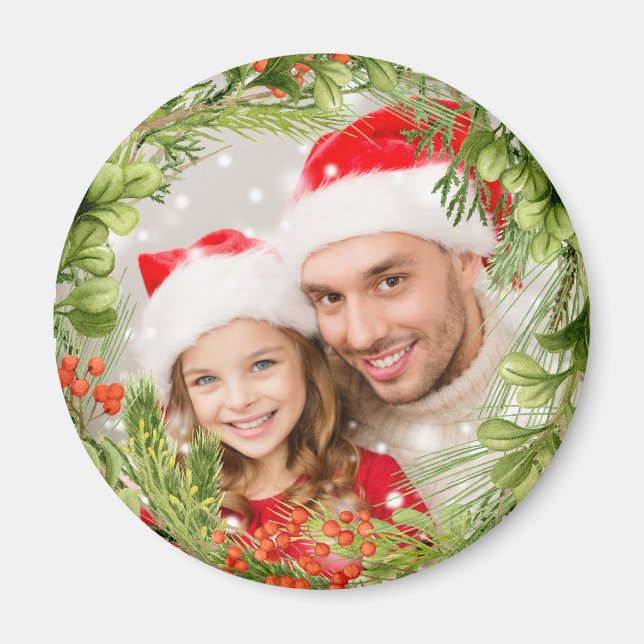 Photo Christmas Magnet Christmas Wreath (Devant)