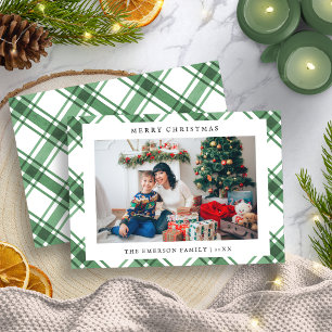 Photo Christmas Plaid Carte de vacances plat