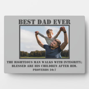 Photo Classic Meilleur Papa jamais Proverbes 20:7 Plaque