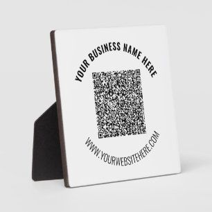 Photo Code QR et cadeau de plaque d'entreprise de texte 