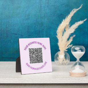 Photo Code QR et texte personnalisé Plaque personnalisée
