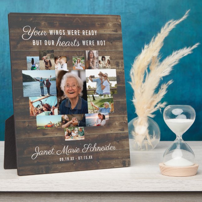 Photo Cœur rustique | Plaque commémorative de collage ph (Côté)