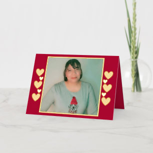 Photo Coeurs personnalisés Gold Foil Plier Carte