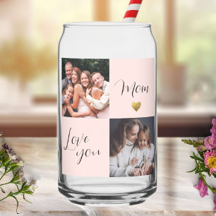 Photo collage cadeau "Love you Mom" rose