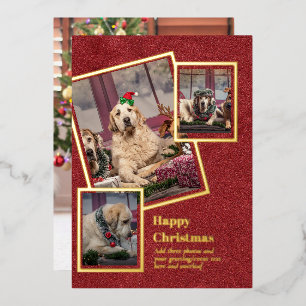PHOTO Collage Carte de Noël VRAI OR FOIL