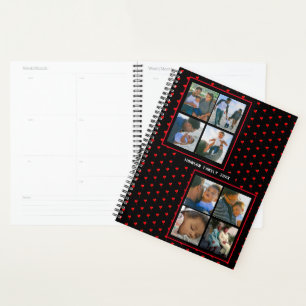 Photo Collage Famille Personnalisée Red Heart & Na