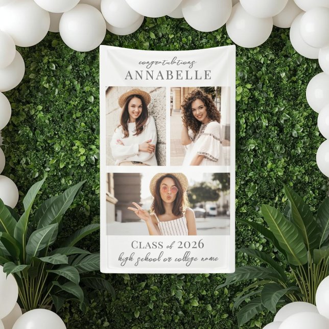 Photo Collage Graduation Party Sign Banner (Photo Collage Graduation Party Sign)
