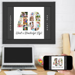 Photo Collage in Number 40 Shape for 40th Birthday Poster<br><div class="desc">Create your own unique 40th birthday keepsake with your favorite photos. This photo collage is in the shape of a number 40 and the template is set up ready for you to add your photographs and custom text. The sample wording includes your name, birth year and "What a Wonderful Life!"...</div>