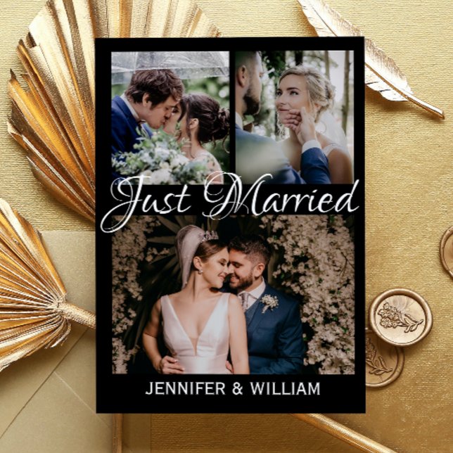 Photo Collage Juste Marié Mariage Faire-part (Créateur téléchargé)